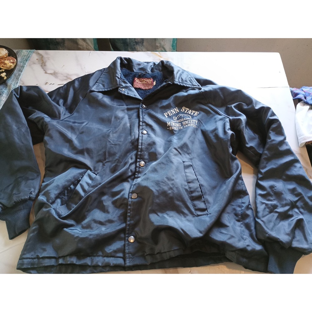 Vintage Jacket Penn State Brand Collegiate Pacific Navy Collectible Old USA Made